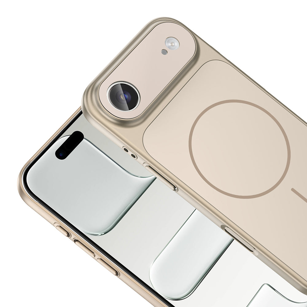 Apple iPhone 17 Air Kılıf Zore M-Safe Şarj Özellikli Kamera Korumalı Formen Kapak Turuncu