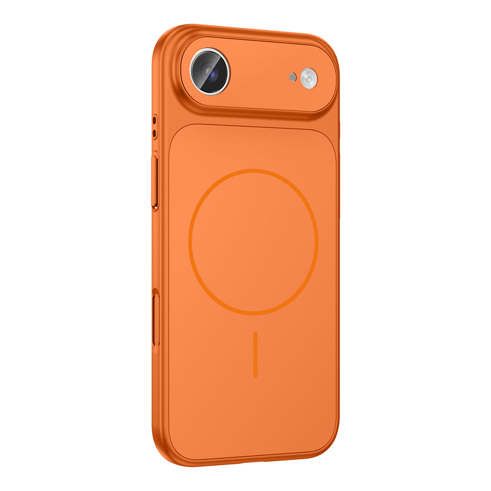 Apple iPhone 17 Air Kılıf Zore M-Safe Şarj Özellikli Kamera Korumalı Formen Kapak Turuncu