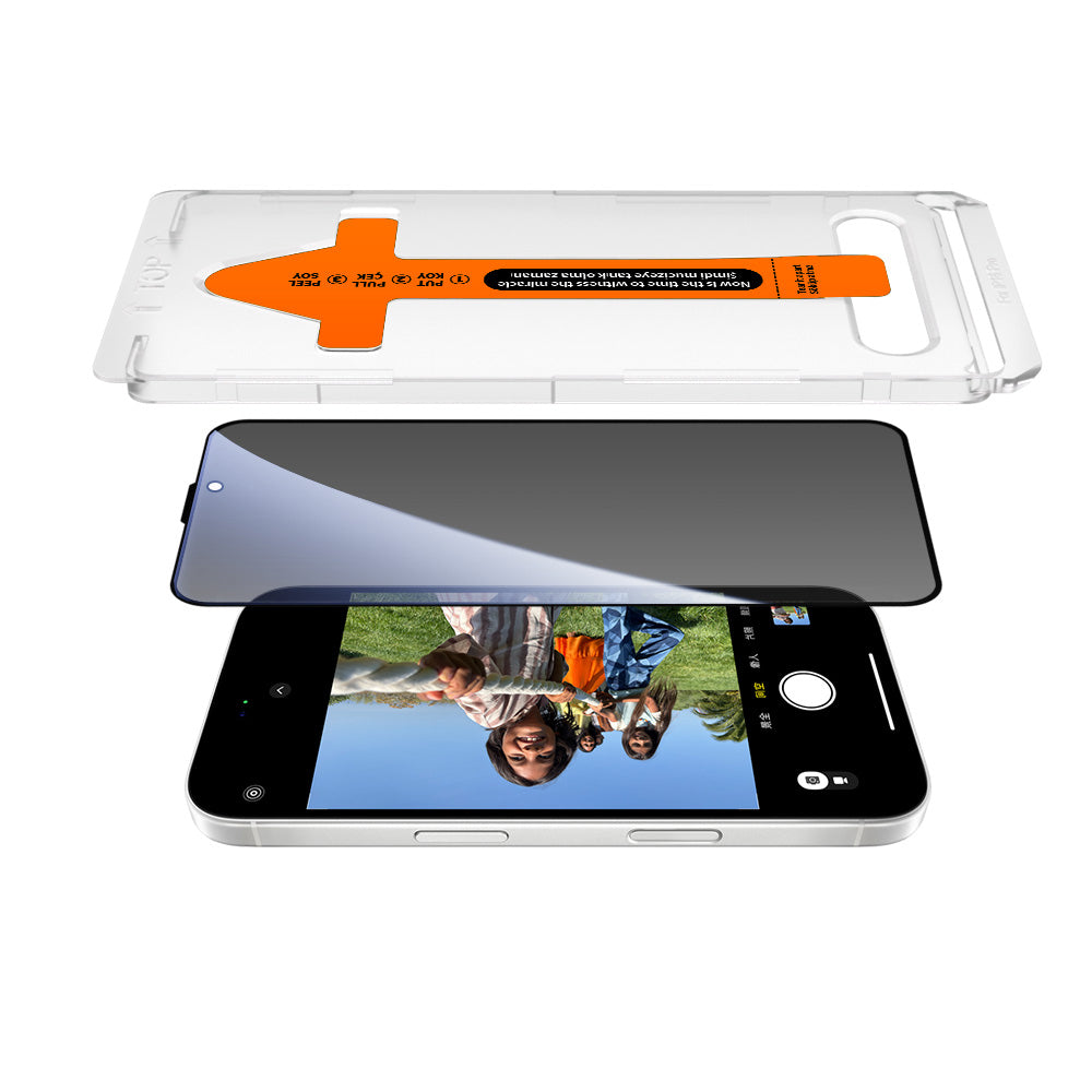Apple iPhone 17 Air Zore 2.5D Oliv Privacy Temperli Cam Ekran Koruyucu + Kolay Uygulama Aparatı Siyah