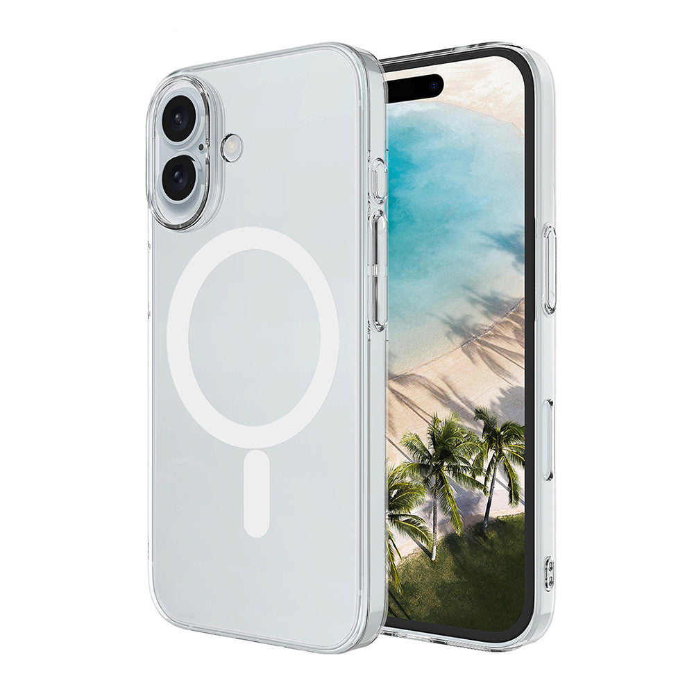 Apple iPhone 17 Kamera Korumalı M-Safe Şarj Özellikli Şeffaf Zore London Sert PC Kapak Şeffaf