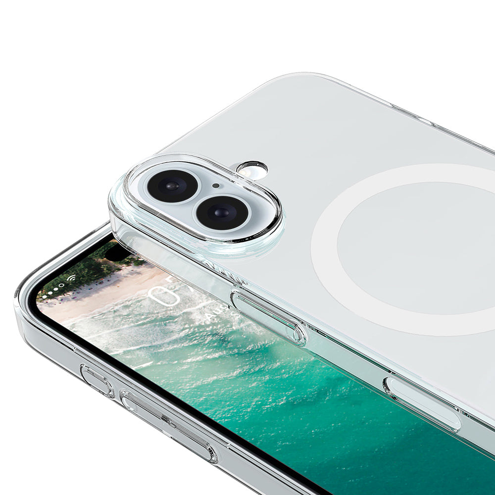 Apple iPhone 17 Kamera Korumalı M-Safe Şarj Özellikli Şeffaf Zore London Sert PC Kapak Şeffaf