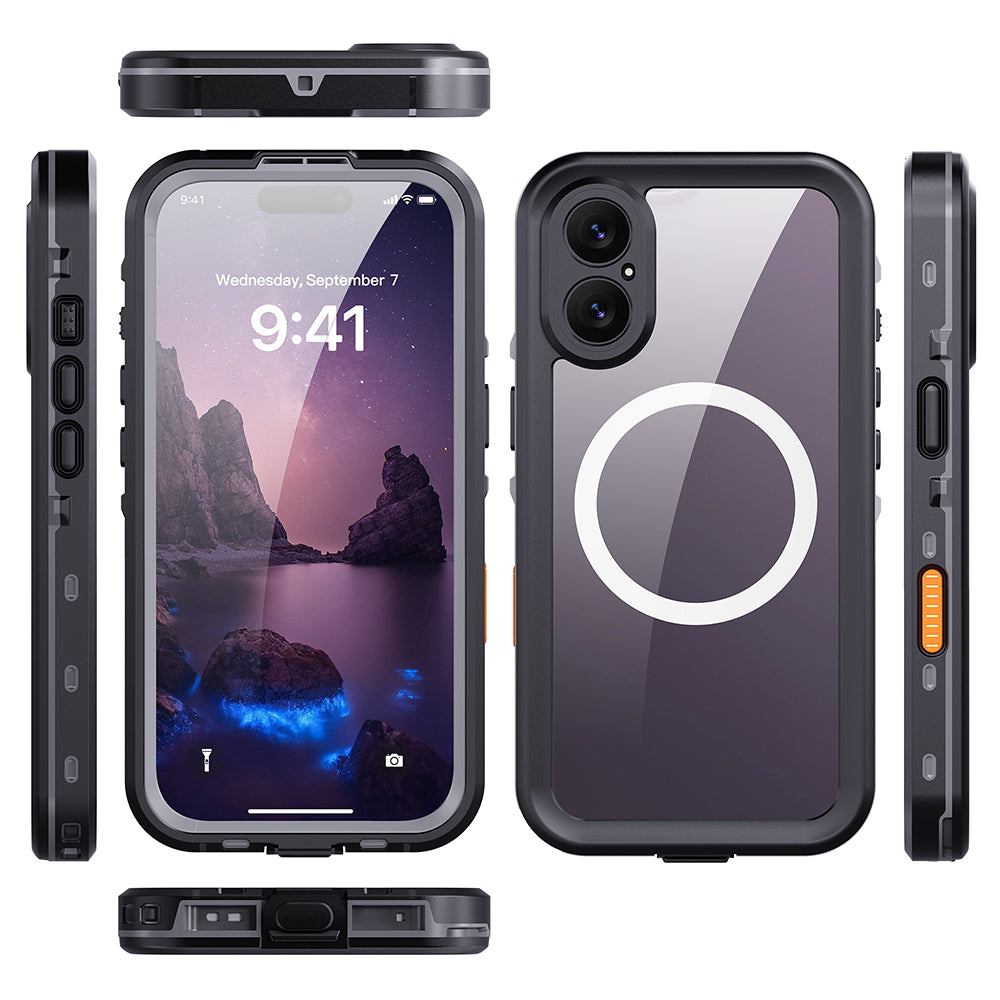 Apple iPhone 17 Kılıf 1-1 Su Geçirmez Kılıf Siyah