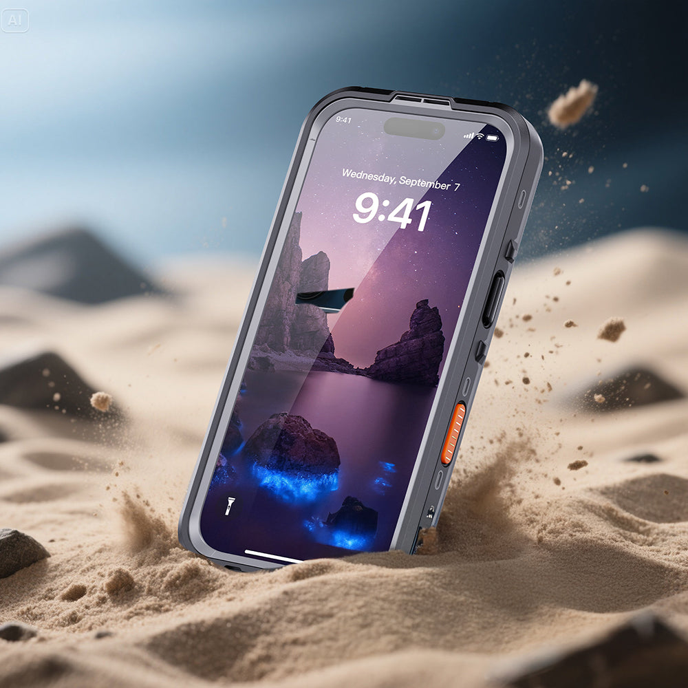 Apple iPhone 17 Kılıf 1-1 Su Geçirmez Kılıf Siyah
