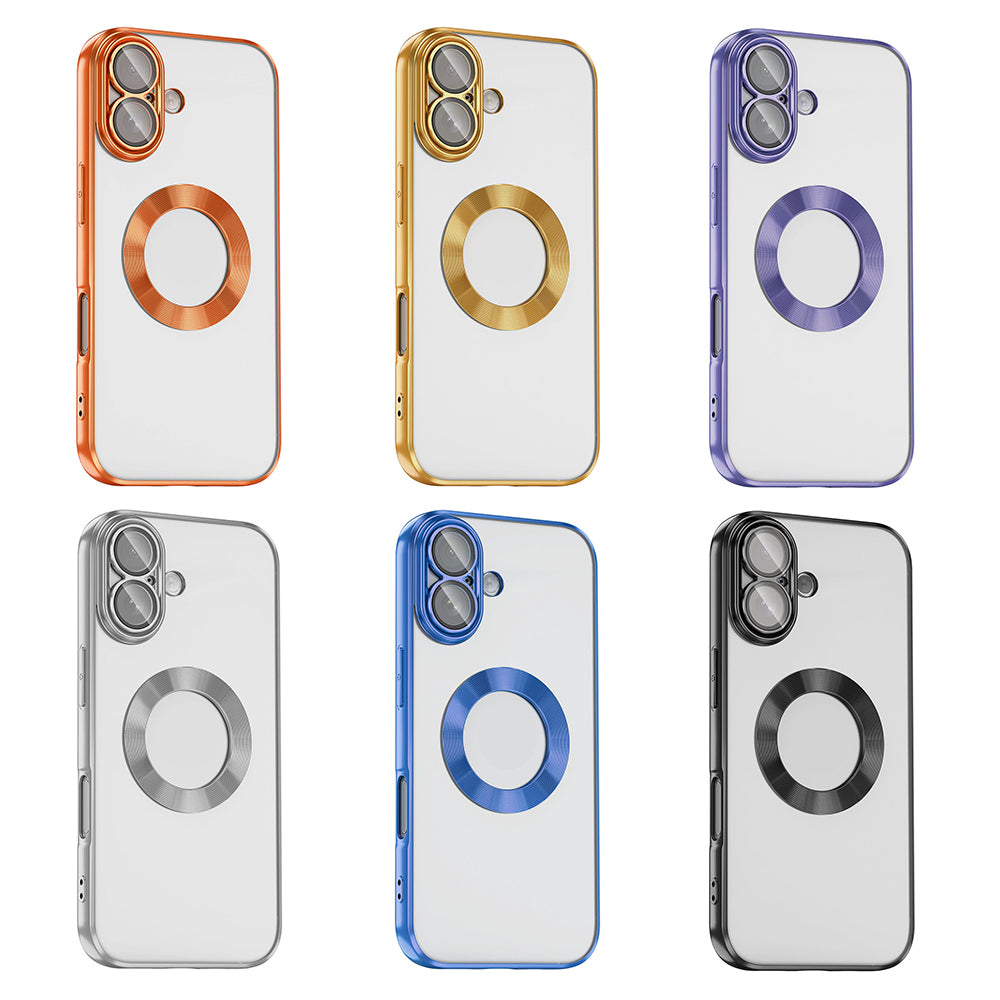 Apple iPhone 17 Kılıf Kamera Korumalı Logo Gösteren Zore Omega Kapak Gümüş