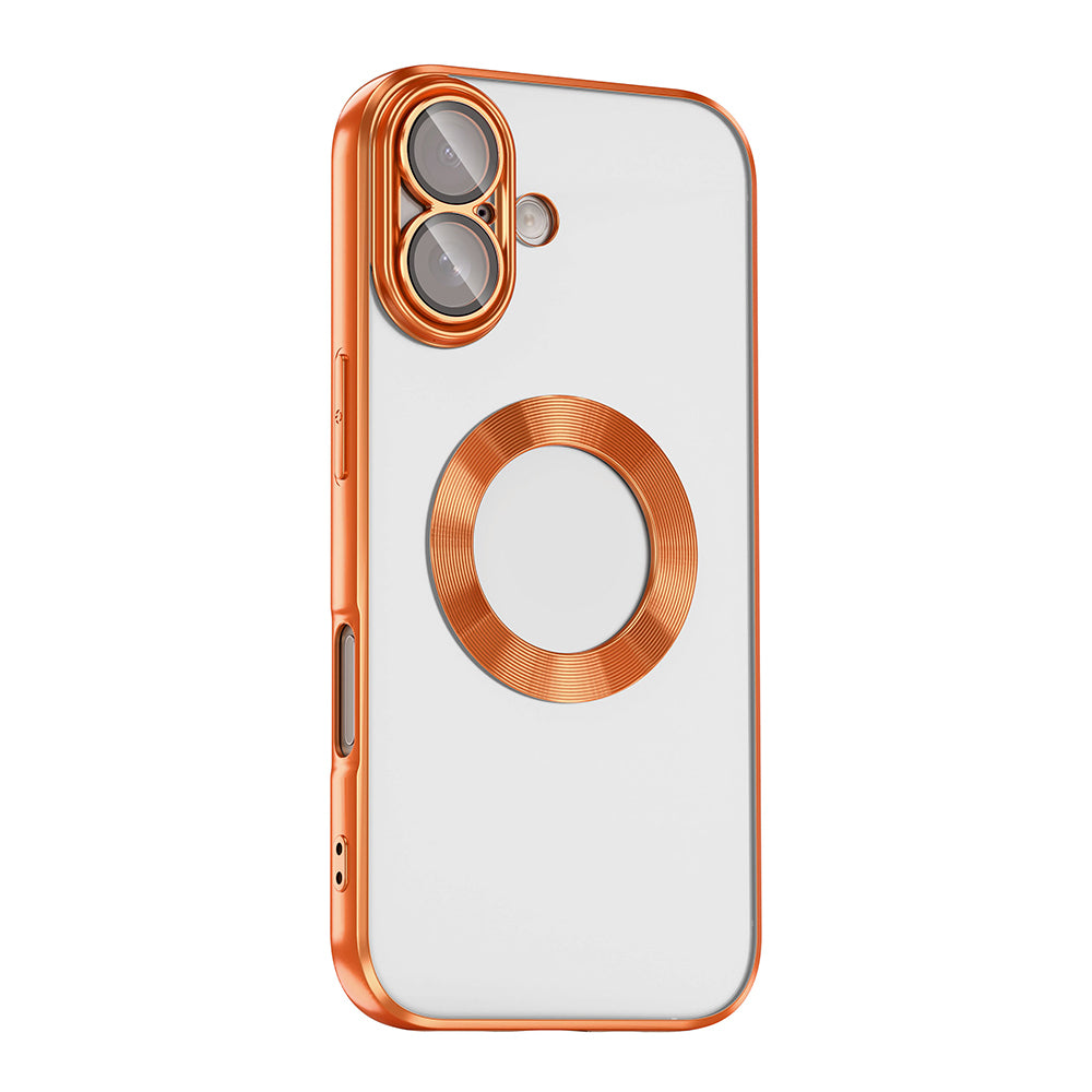 Apple iPhone 17 Kılıf Kamera Korumalı Logo Gösteren Zore Omega Kapak Gold