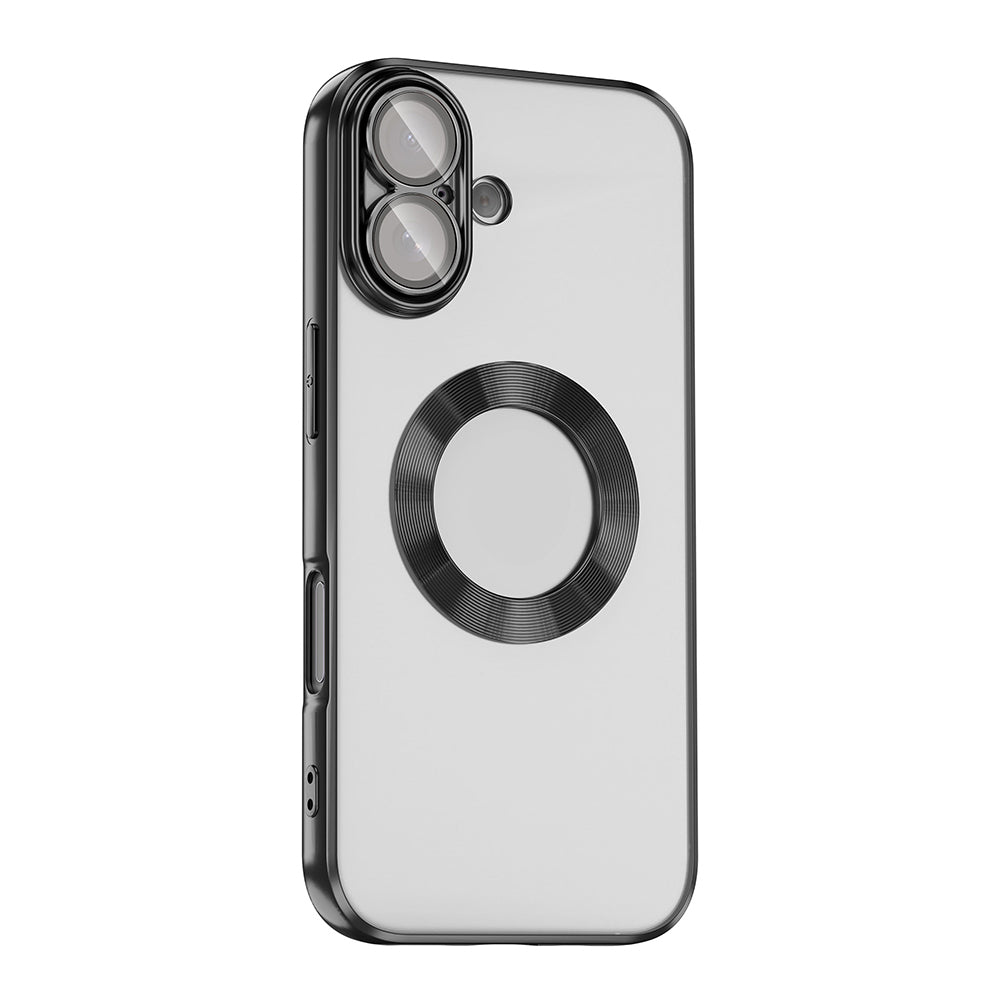 Apple iPhone 17 Kılıf Kamera Korumalı Logo Gösteren Zore Omega Kapak Siyah