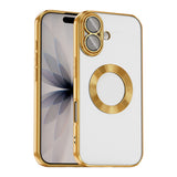 Apple iPhone 17 Kılıf Kamera Korumalı Logo Gösteren Zore Omega Kapak Gold
