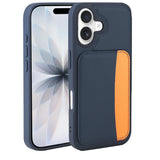 Apple iPhone 17 Kılıf Kartlıklı Zore X-Kart Silikon Kapak Kahverengi
