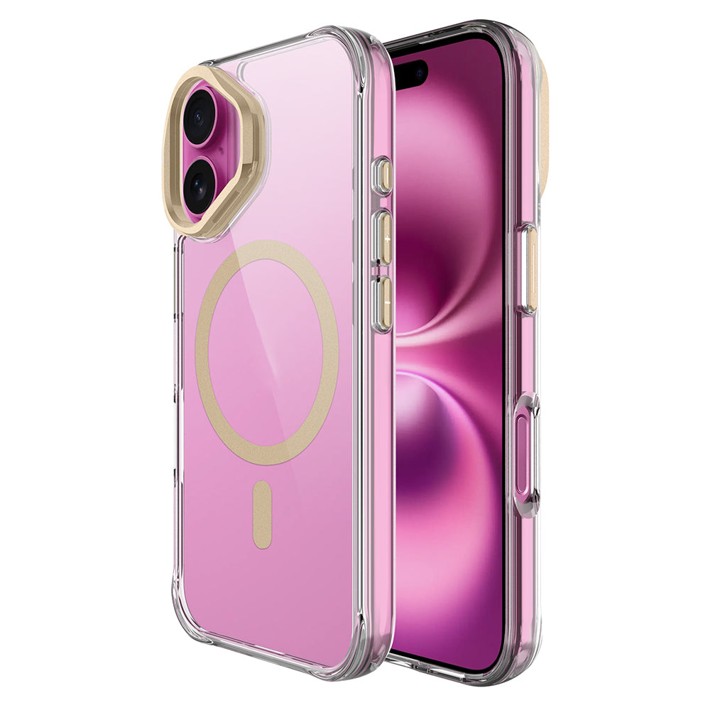 Apple iPhone 17 Kılıf M-safe Şarj Özellikli Airbagli Kamera Standlı Azor Kapak Koyu Gri