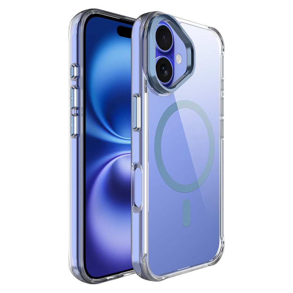 Apple iPhone 17 Kılıf M-safe Şarj Özellikli Airbagli Kamera Standlı Zore Azor Kapak Lacivert