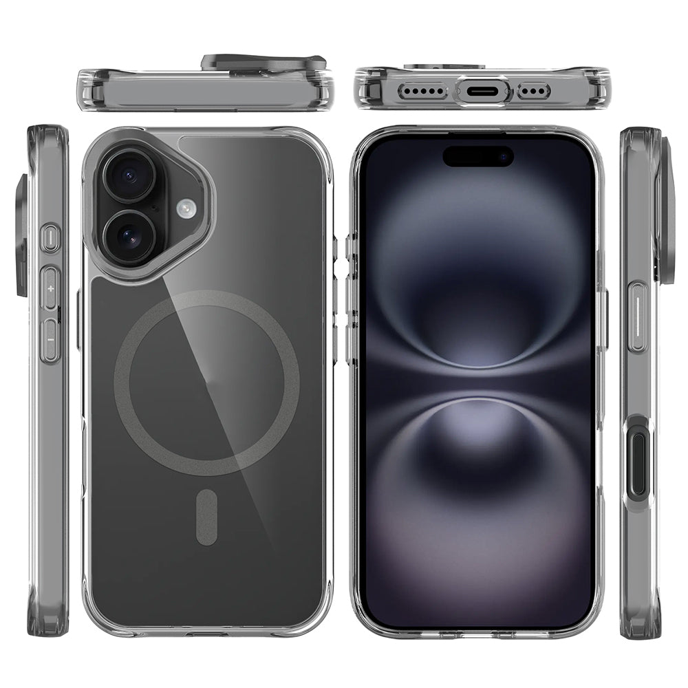 Apple iPhone 17 Kılıf M-safe Şarj Özellikli Airbagli Kamera Standlı Zore Azor Kapak Lacivert