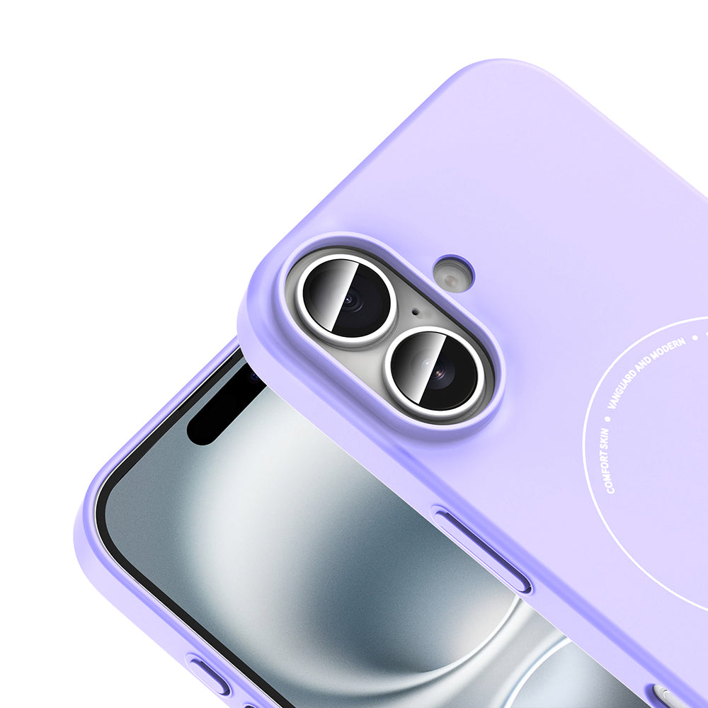 Apple iPhone 17 Kılıf M-Safe Şarj Özellikli Kamera Korumalı Zore Elio Sert PC Kapak Lila