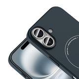 Apple iPhone 17 Kılıf M-Safe Şarj Özellikli Kamera Korumalı Zore Elio Sert PC Kapak Lacivert