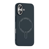 Apple iPhone 17 Kılıf M-Safe Şarj Özellikli Kamera Korumalı Zore Elio Sert PC Kapak Lacivert