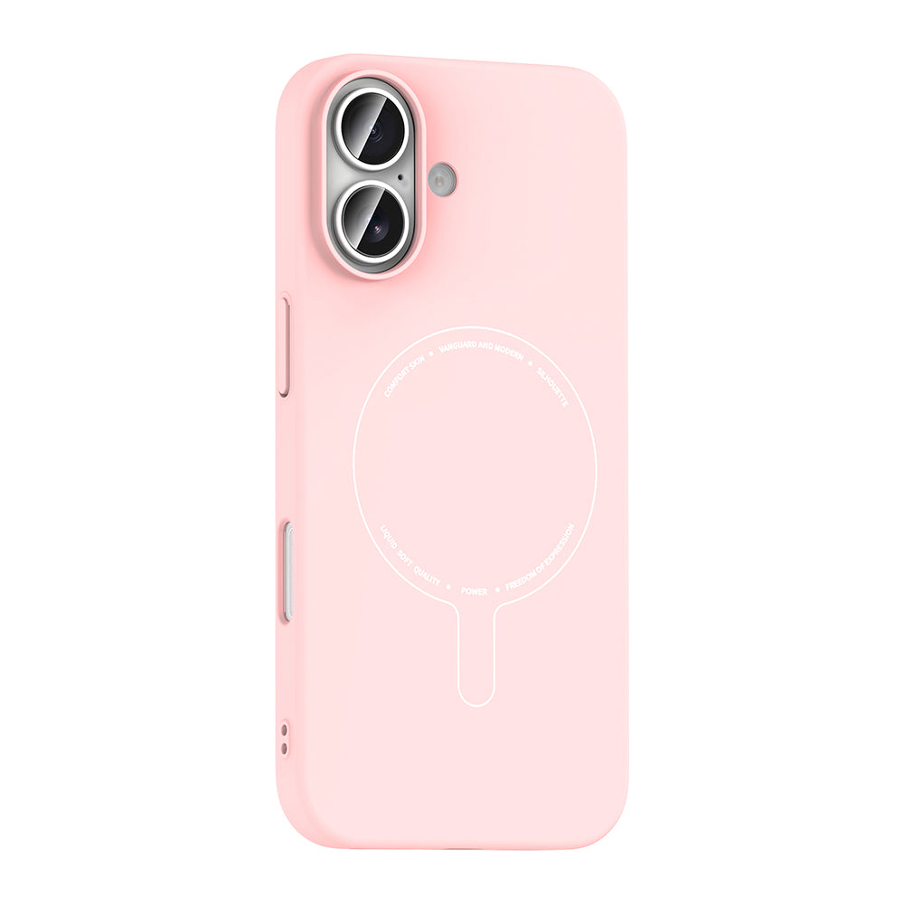Apple iPhone 17 Kılıf M-Safe Şarj Özellikli Kamera Korumalı Zore Elio Sert PC Kapak Açık Pembe