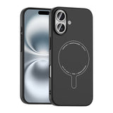 Apple iPhone 17 Kılıf M-Safe Şarj Özellikli Kamera Korumalı Zore Elio Sert PC Kapak Siyah