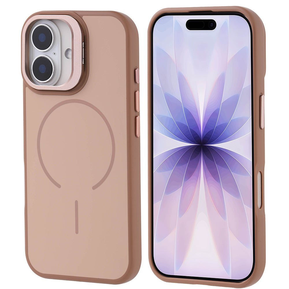 Apple iPhone 17 Kılıf M-safe Şarj Özellikli Kamera Standlı Zore Notron Kapak Lacivert