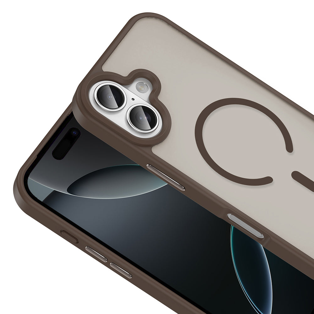 Apple iPhone 17 Kılıf M-safe Şarj Özellikli Mat Arka Yüzey Zore Sio Kapak Turuncu