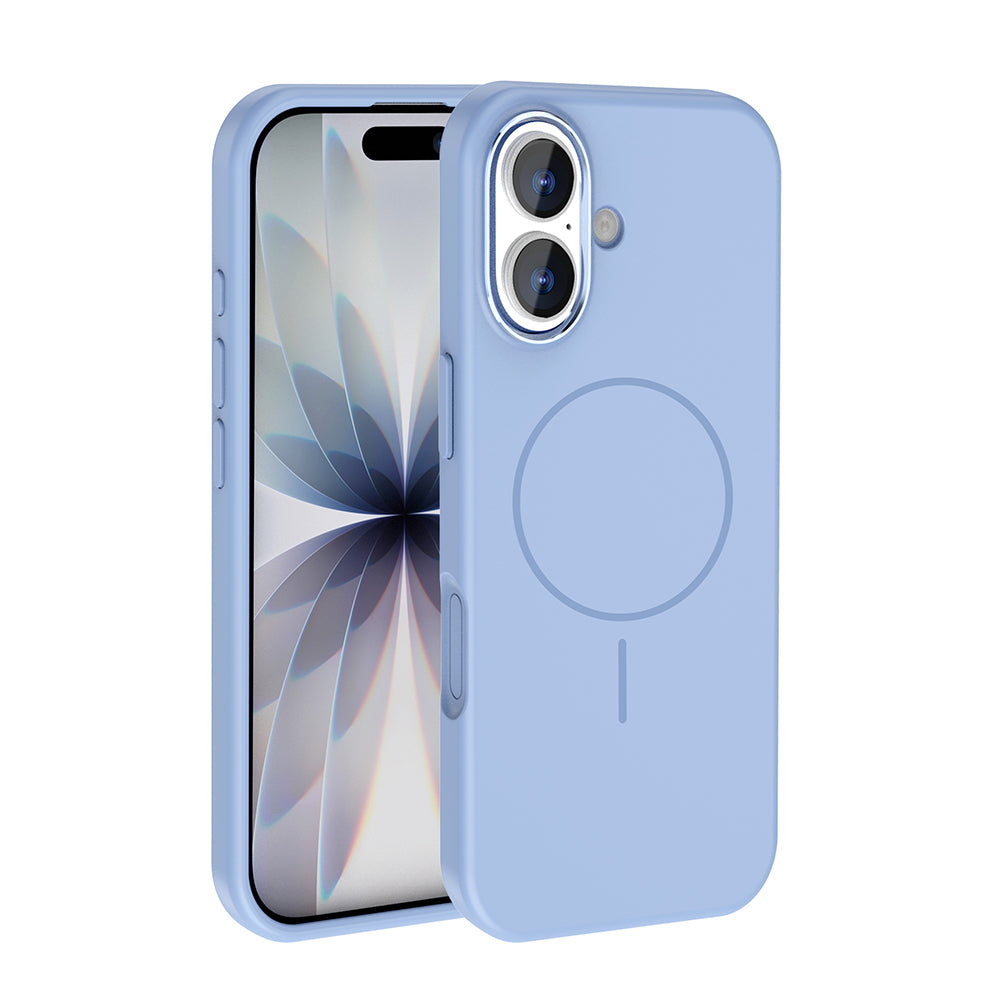 Apple iPhone 17 Kılıf M-Safe Şarj Özellikli Metal Kamera Çerçeveli Zore Edi Silikon Kapak Turuncu