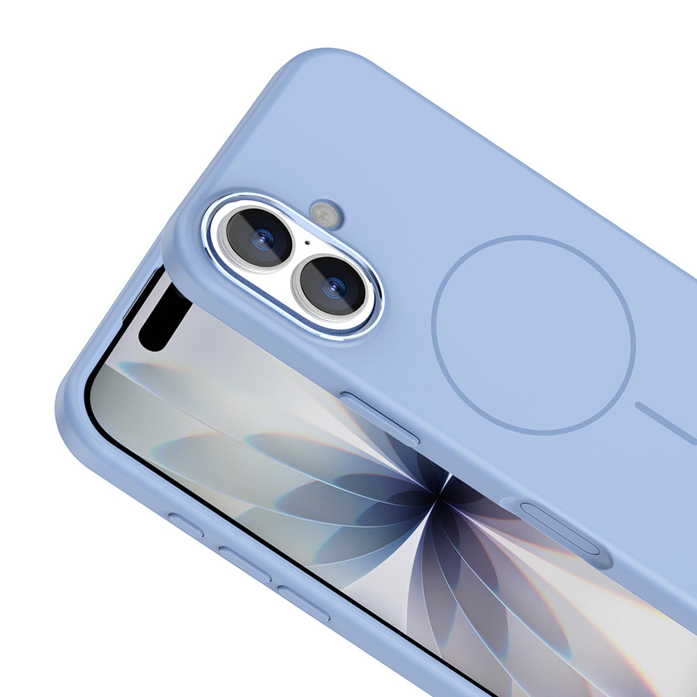 Apple iPhone 17 Kılıf M-Safe Şarj Özellikli Metal Kamera Çerçeveli Zore Edi Silikon Kapak Mor