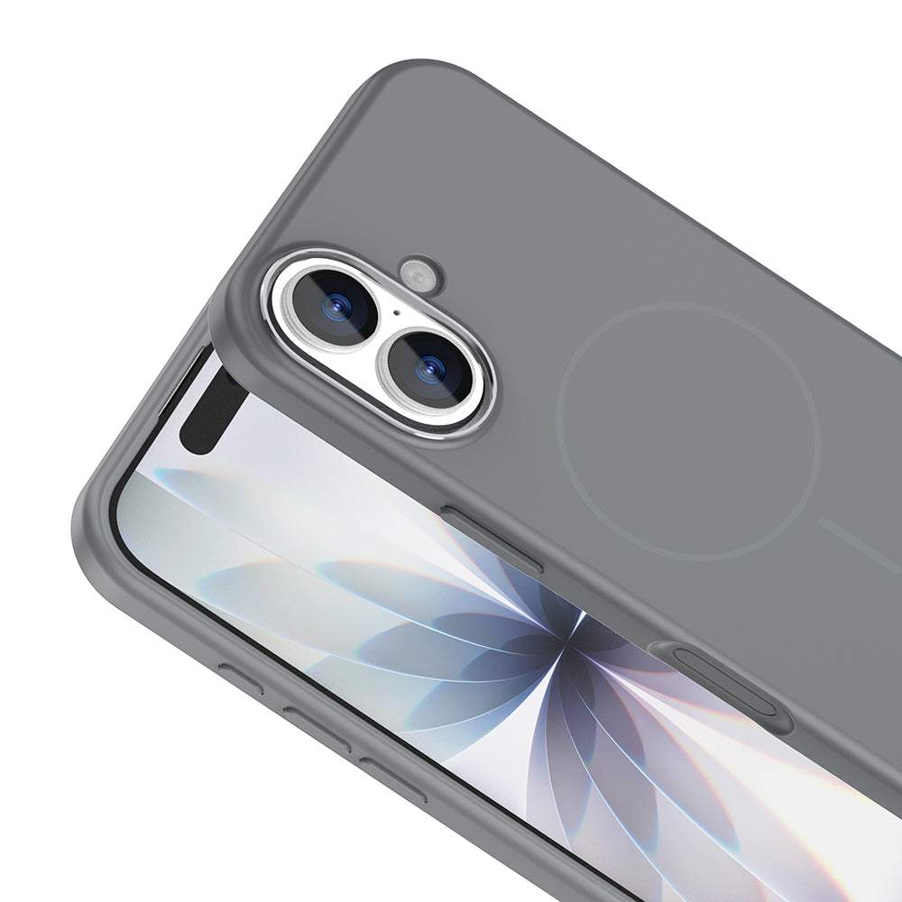 Apple iPhone 17 Kılıf M-Safe Şarj Özellikli Metal Kamera Çerçeveli Zore Edi Silikon Kapak Rose Gold