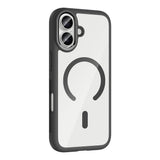 Apple iPhone 17 Kılıf M-Safe Şarj Özellikli Metal Kamera Çerçeveli Zore Tiko Kapak Siyah