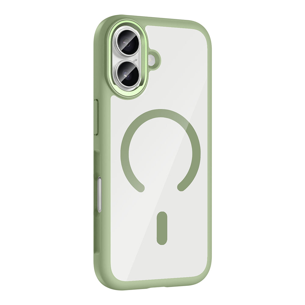 Apple iPhone 17 Kılıf M-Safe Şarj Özellikli Metal Kamera Çerçeveli Zore Tiko Kapak Mavi