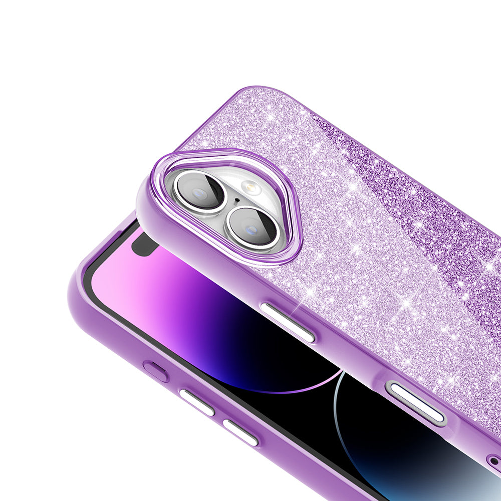 Apple iPhone 17 Kılıf M-safe Şarj Özellikli Parlayan Simli Zore Okso Kapak Gold