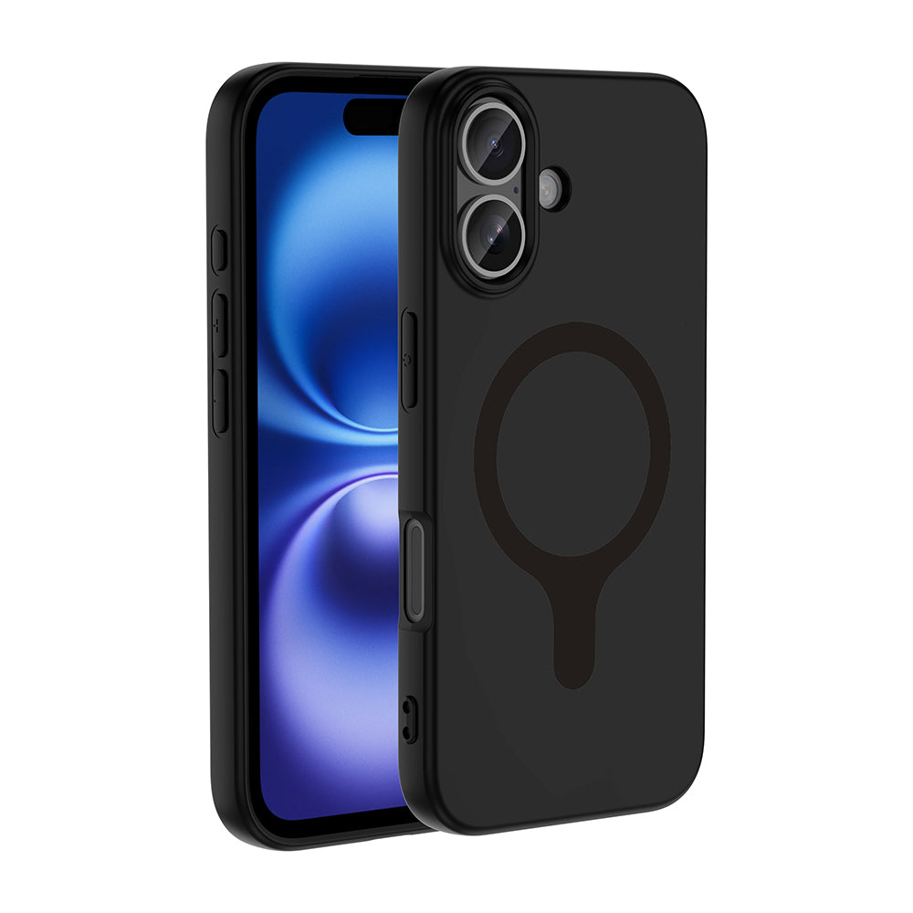 Apple iPhone 17 Kılıf M-Safe Şarj Özellikli Zore Aris Silikon Kapak Siyah