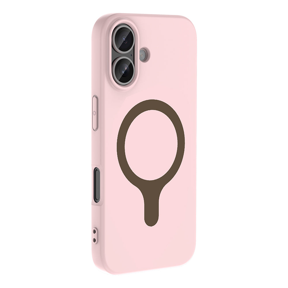 Apple iPhone 17 Kılıf M-Safe Şarj Özellikli Zore Aris Silikon Kapak Açık Pembe