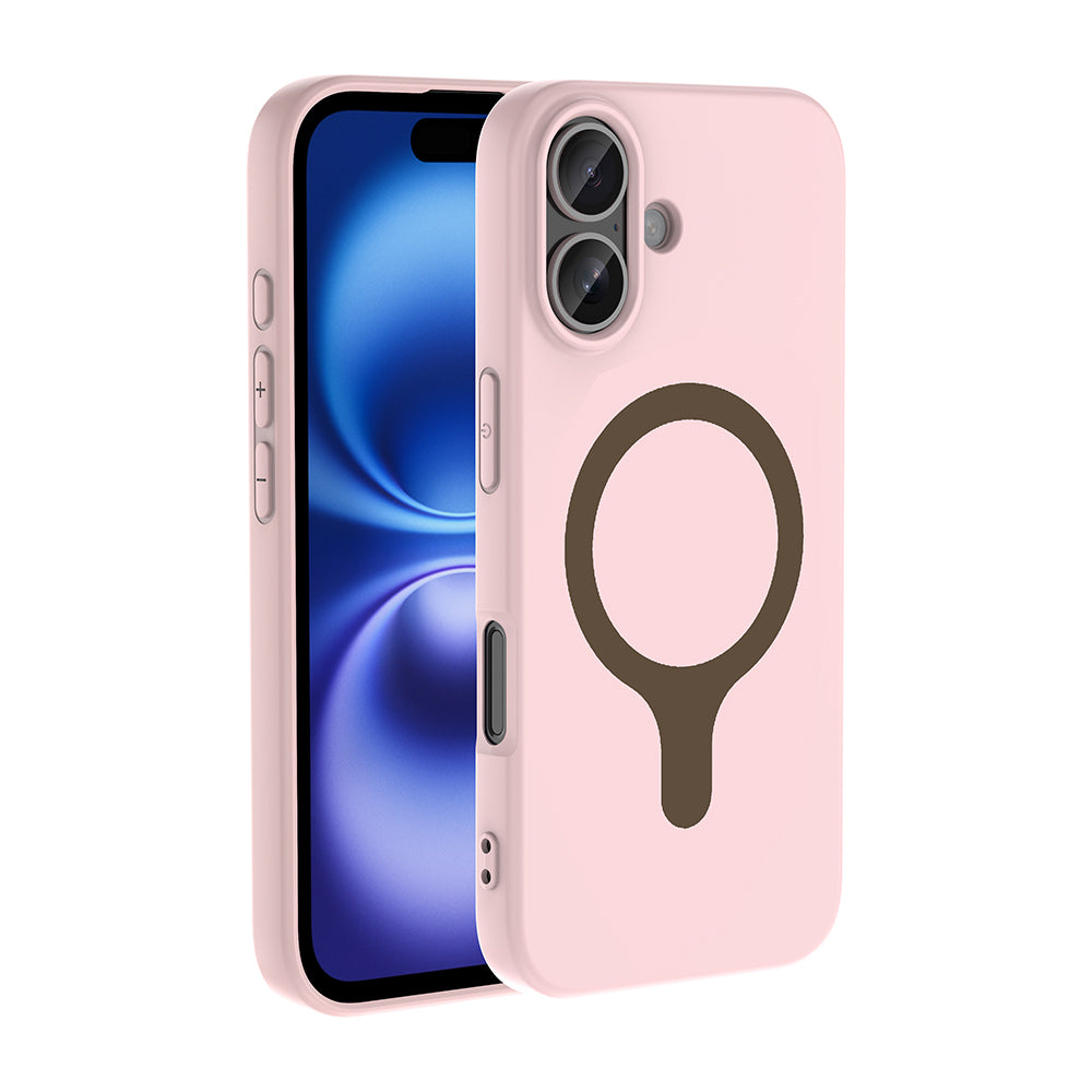 Apple iPhone 17 Kılıf M-Safe Şarj Özellikli Zore Aris Silikon Kapak Açık Pembe