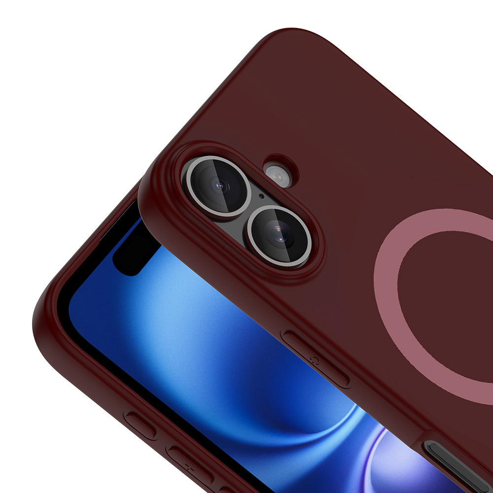 Apple iPhone 17 Kılıf M-Safe Şarj Özellikli Zore Aris Silikon Kapak Mürdüm