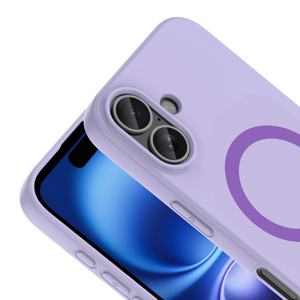 Apple iPhone 17 Kılıf M-Safe Şarj Özellikli Zore Aris Silikon Kapak Lila