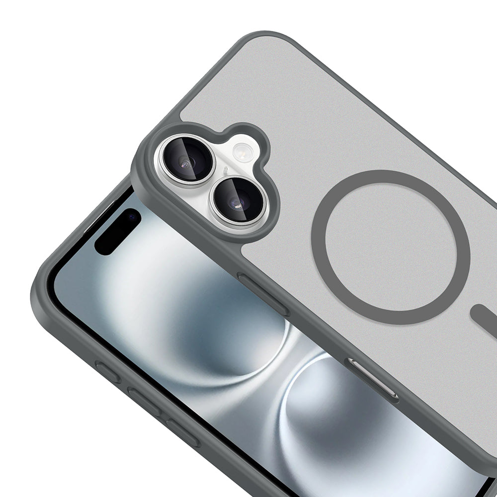 Apple iPhone 17 Kılıf M-safe Şarj Özellikli Babet Kapak Gri