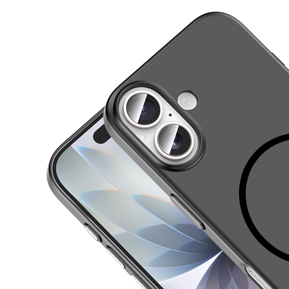Apple iPhone 17 Kılıf M-Safe Şarj Özellikli Zore Lora PC Kapak Siyah