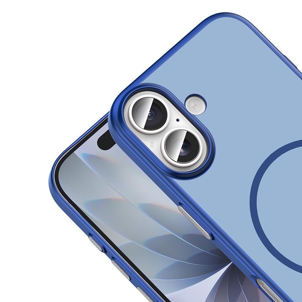 Apple iPhone 17 Kılıf M-Safe Şarj Özellikli Zore Lora PC Kapak Lacivert