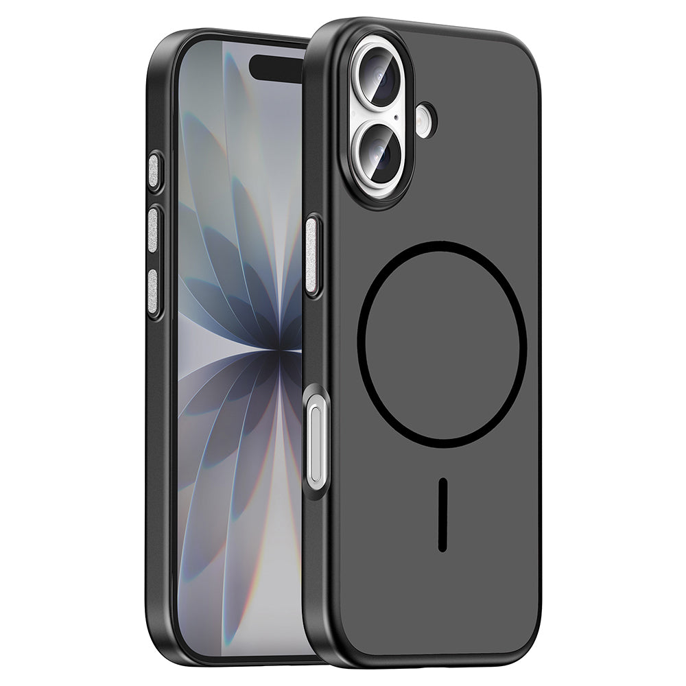 Apple iPhone 17 Kılıf M-Safe Şarj Özellikli Zore Lora PC Kapak Siyah