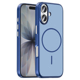 Apple iPhone 17 Kılıf M-Safe Şarj Özellikli Zore Lora PC Kapak Lacivert