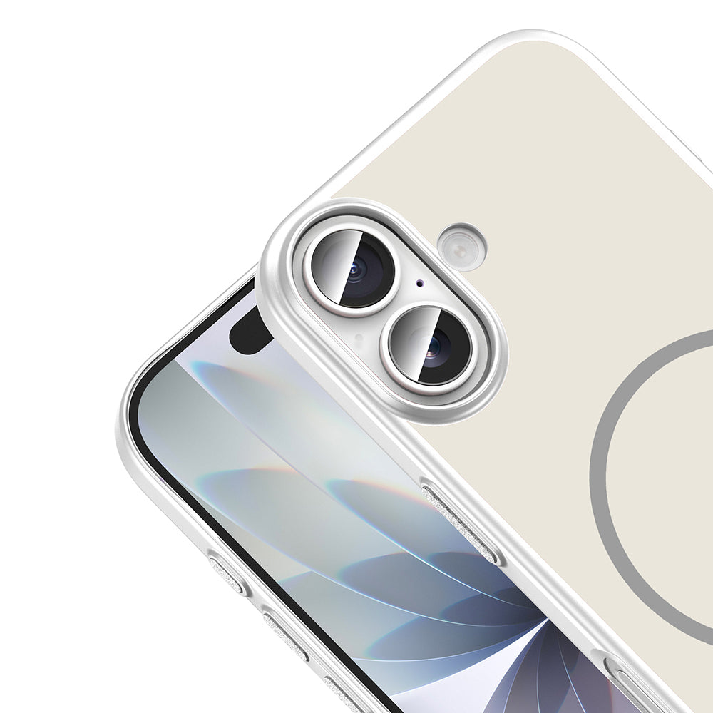 Apple iPhone 17 Kılıf M-Safe Şarj Özellikli Zore Lora PC Kapak Gümüş