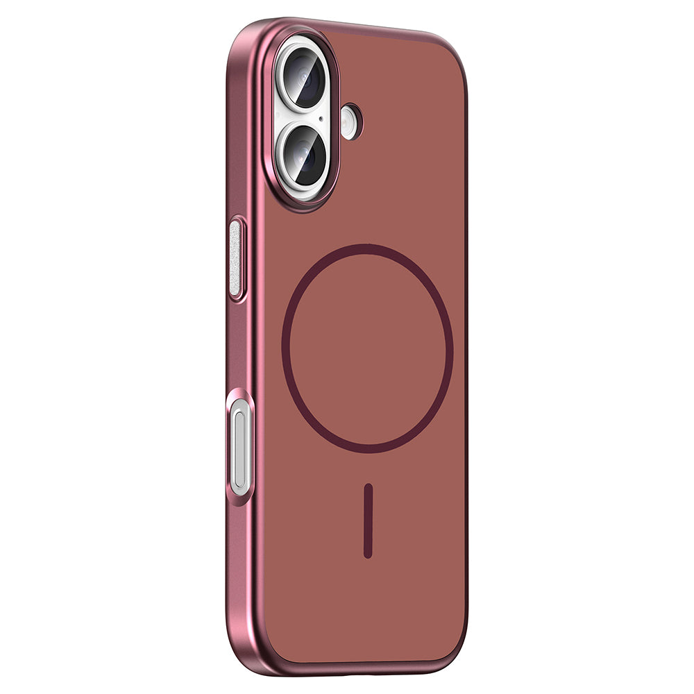 Apple iPhone 17 Kılıf M-Safe Şarj Özellikli Zore Lora PC Kapak Mürdüm