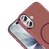 Apple iPhone 17 Kılıf M-Safe Şarj Özellikli Zore Lora PC Kapak Mürdüm