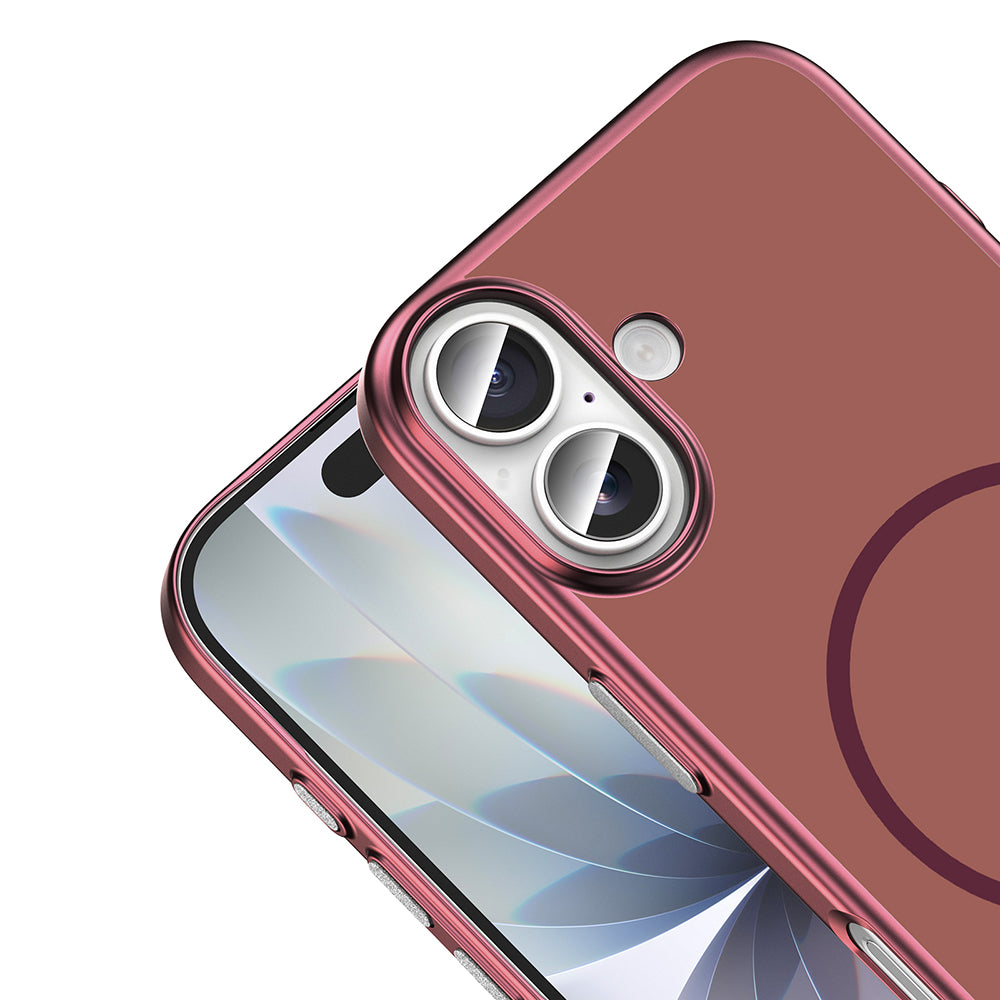 Apple iPhone 17 Kılıf M-Safe Şarj Özellikli Zore Lora PC Kapak Mürdüm