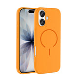 Apple iPhone 17 Kılıf M-safe Şarj Özellikli Meta Kapak Turuncu