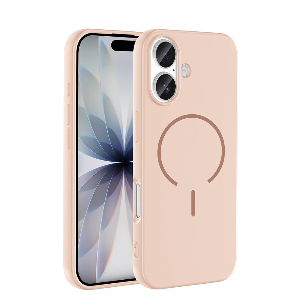 Apple iPhone 17 Kılıf M-safe Şarj Özellikli Meta Kapak Pembe