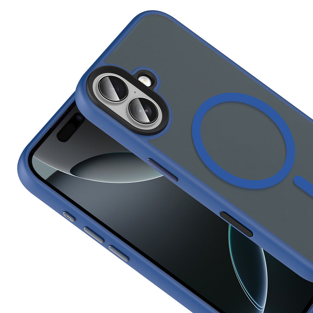 Apple iPhone 17 Kılıf Mat Arka Yüzey Wireless Şarj Özellikli Zore Flet M-safe Kapak Desert Titanyum
