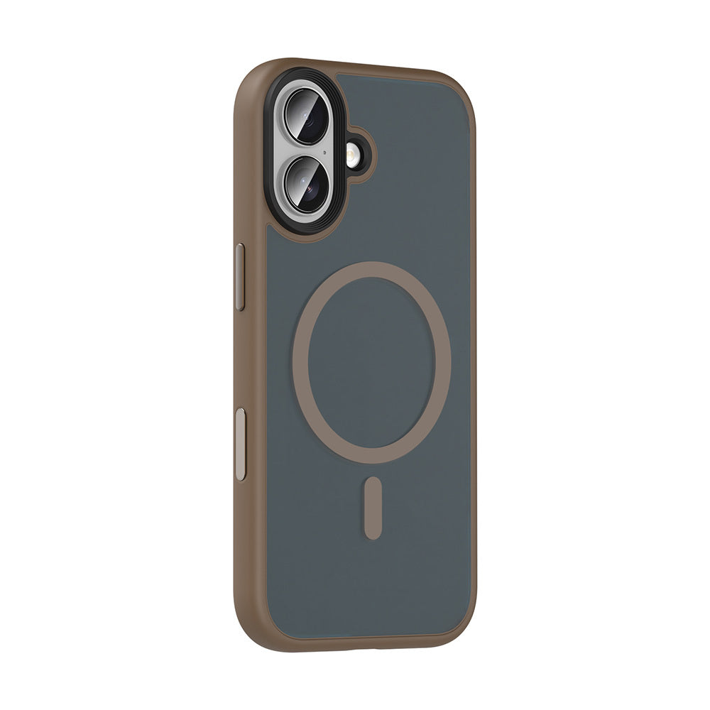 Apple iPhone 17 Kılıf Mat Arka Yüzey Wireless Şarj Özellikli Zore Flet M-safe Kapak Turuncu