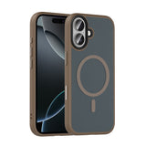 Apple iPhone 17 Kılıf Mat Arka Yüzey Wireless Şarj Özellikli Zore Flet M-safe Kapak Desert Titanyum