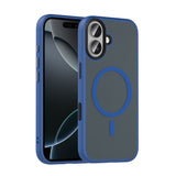 Apple iPhone 17 Kılıf Mat Arka Yüzey Wireless Şarj Özellikli Zore Flet M-safe Kapak Lacivert