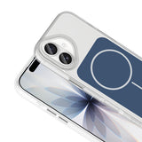 Apple iPhone 17 Kılıf Metal Buton Tasarımlı Zore İkonik Sert Silikon Kapak Mavi