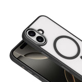 Apple iPhone 17 Kılıf Wireless Şarj Özellikli Zore Krom M-safe Silikon Kapak Turuncu